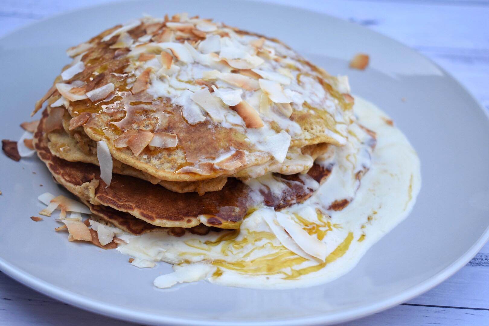 ANZAC Inspired Pancakes with Coconut Ricotta ‘Ice-Cream’