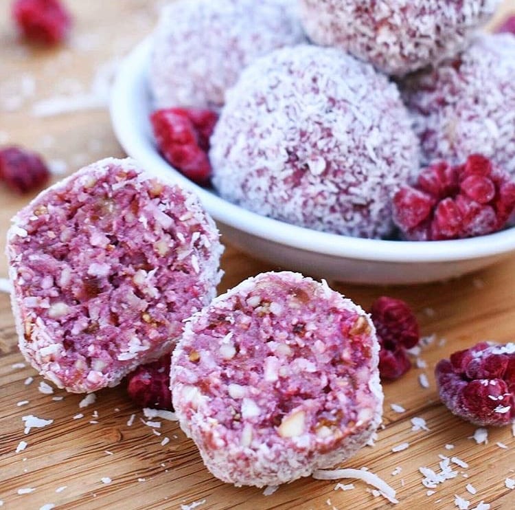 Raspberry Coconut Bliss Balls